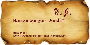 Wasserburger Jenő névjegykártya