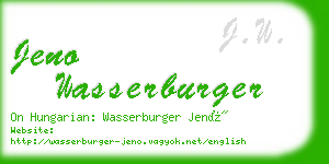 jeno wasserburger business card